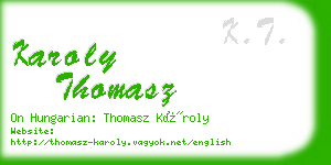 karoly thomasz business card